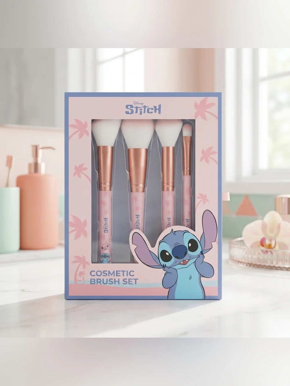 Disney Stitch Cosmetic Brush Set 4 Piece Makeup Brushes